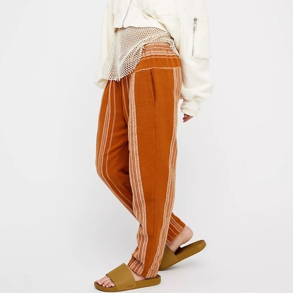 FREE PEOPLE Wide Yoke Pull On Pant In Mustard‎ Combo Size XS - Picture 1 of 11